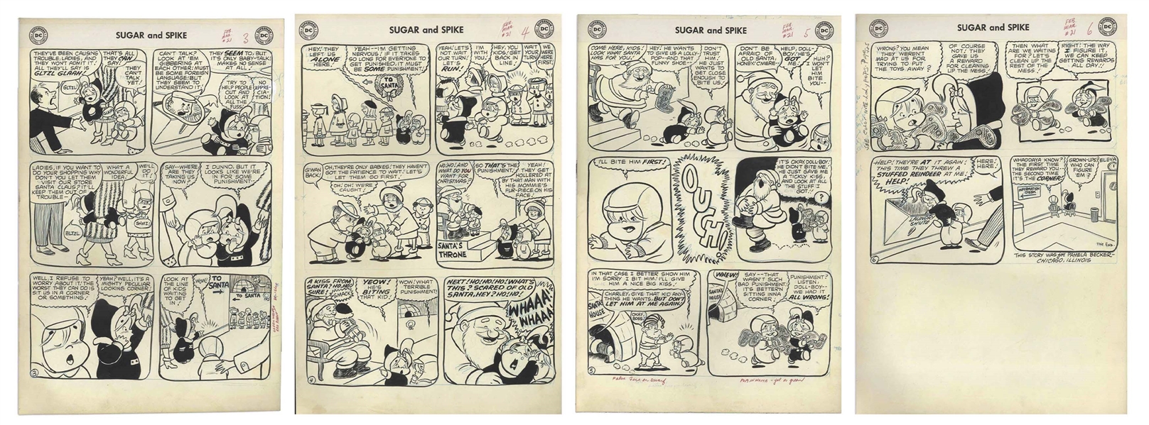Sheldon Mayer Original Hand-Drawn ''Sugar and Spike'' Comic Book -- 26 Pages From the February-March 1959 Issue #21